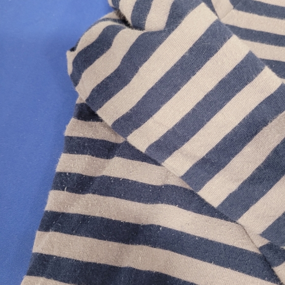 Gudren Sjoden XL Blue BeigeStriped Long Sleeve Top - Picture 12 of 13